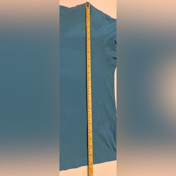 COS Top Size XL-L Blue 100% Cotton Short Sleeve - Picture 5 of 7